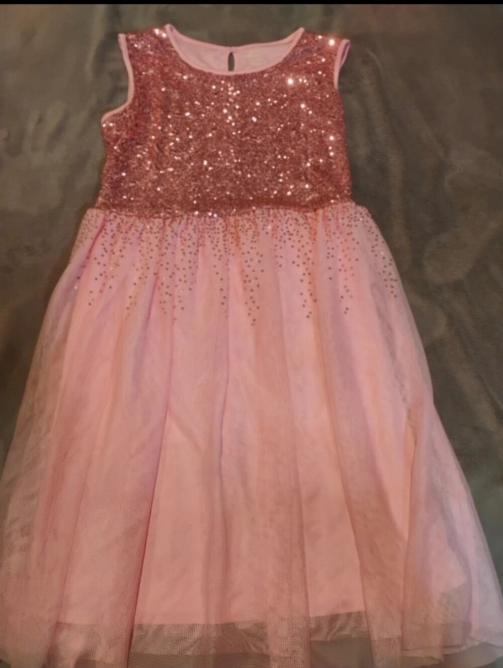 Wonder Nation Girls Pink Sequin Tulle Holiday Party Dress Sleeveless - XXL 18